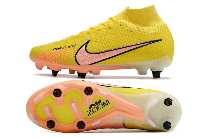 Chuteira Trava Mista Nike Air Zoom Mercurial Superfly 9 Elite Trava Mista Amarela "Lucent Pack"