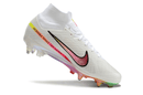Chuteira Nike Air Zoom Mercurial Superfly 9 Elite Ponta de Aluminio Branca e Rosa "Rashford"
