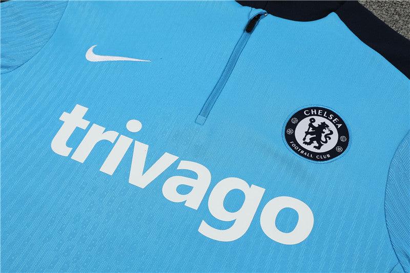 Conjunto Treino Chelsea 24/25 - Versão Jogador - Azul claro e marinho