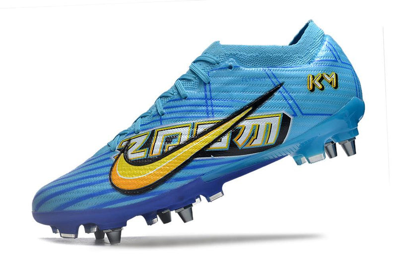 Chuteira Trava Mista Nike Air Zoom Mercurial Vapor 15 Elite Trava Mista Azul "Mbappe Comic"