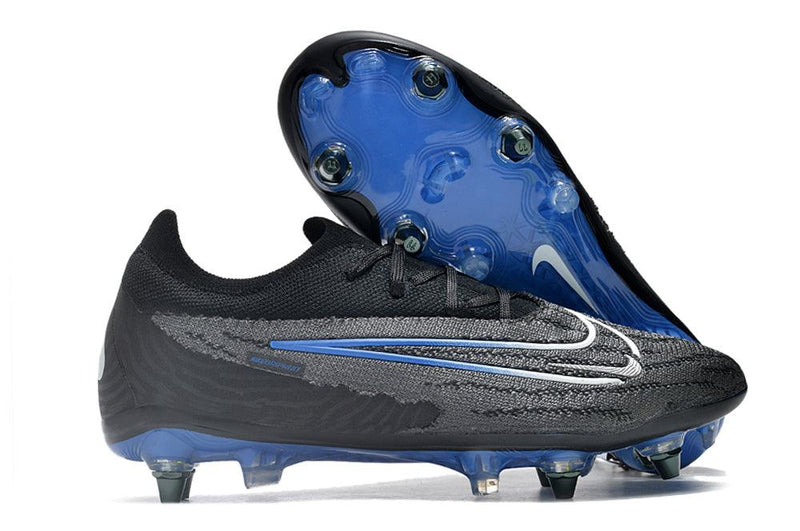 Chuteira Trava Mista Nike Phantom GX Elite Trava Mista Preta e Azul "Black Pack"