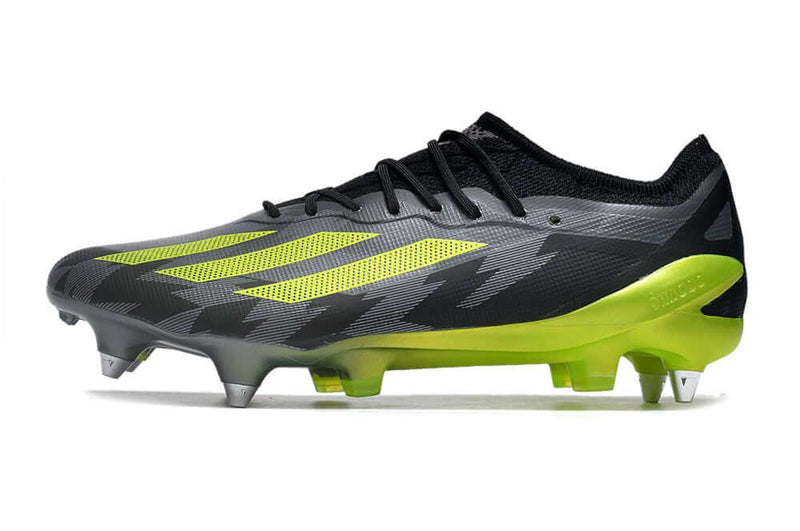 Chuteira Trava Mista Adidas X CrazyFast.1 Ponta de Aluminio Preta e Verde "Crazycharged Pack"