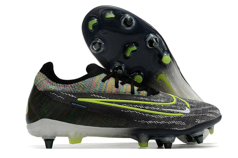 Chuteira Trava Mista Nike Phantom GX Elite Trava Mista Preta e Verde "Link Pack"