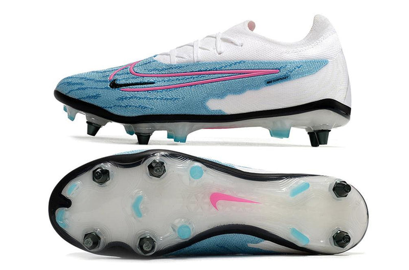Chuteira Trava Mista Nike Phantom GX Elite Trava Mista Branca e Azul "Blast Pack"