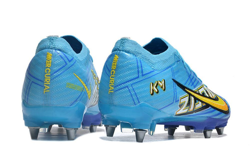Chuteira Trava Mista Nike Air Zoom Mercurial Vapor 15 Elite Trava Mista Azul "Mbappe Comic"