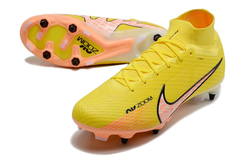 Chuteira Trava Mista Nike Air Zoom Mercurial Superfly 9 Elite Trava Mista Amarela "Lucent Pack"