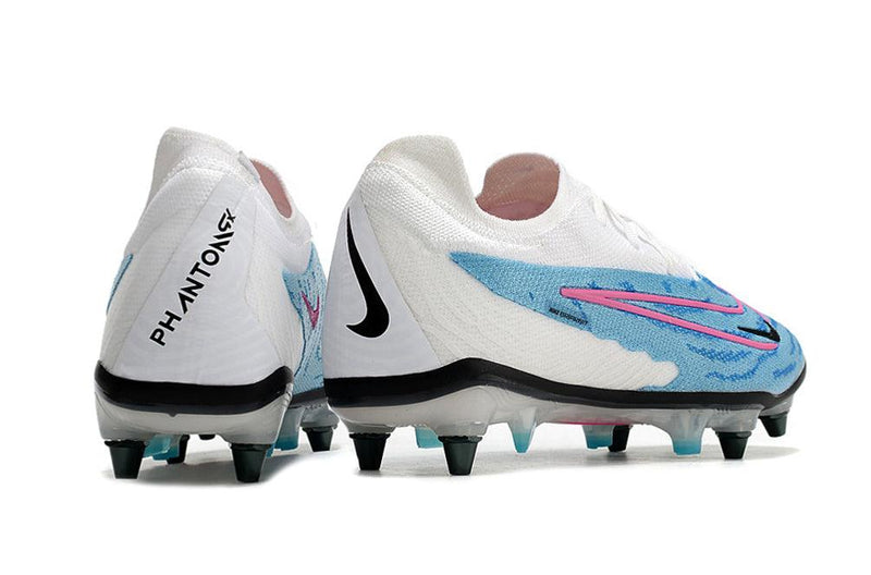 Chuteira Trava Mista Nike Phantom GX Elite Trava Mista Branca e Azul "Blast Pack"