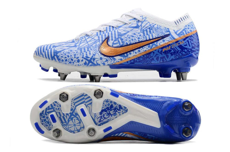 Chuteira Trava Mista Nike Air Zoom Mercurial Vapor 15 Elite Trava Mista Azul "CR7"
