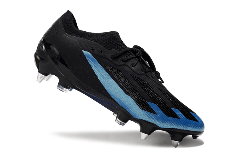 Chuteira Adidas X Crazyfast.1 Ponta de Aluminio Preta e Azul "Bugatti"