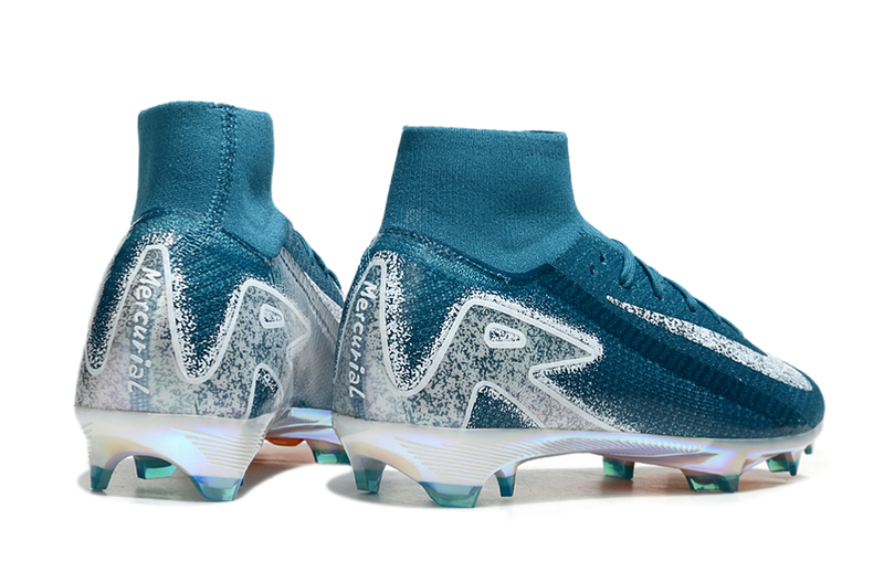 Chuteira Campo Nike Air Zoom Mercurial Superfly 16 Elite FG Branca, Laranja e Preto "Electric Pack"