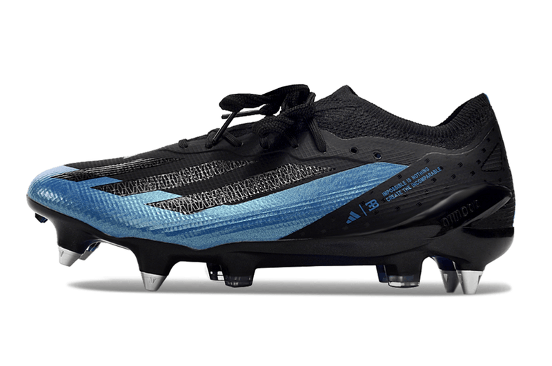 Chuteira Adidas X Crazyfast.1 Ponta de Aluminio Preta e Azul "Bugatti"