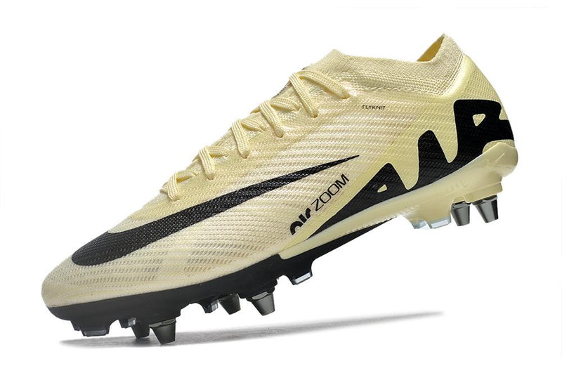 Chuteira Trava Mista Nike Air Zoom Mercurial Vapor 15 Elite Trava Mista Bege e Preta "Mad Ready Pack"