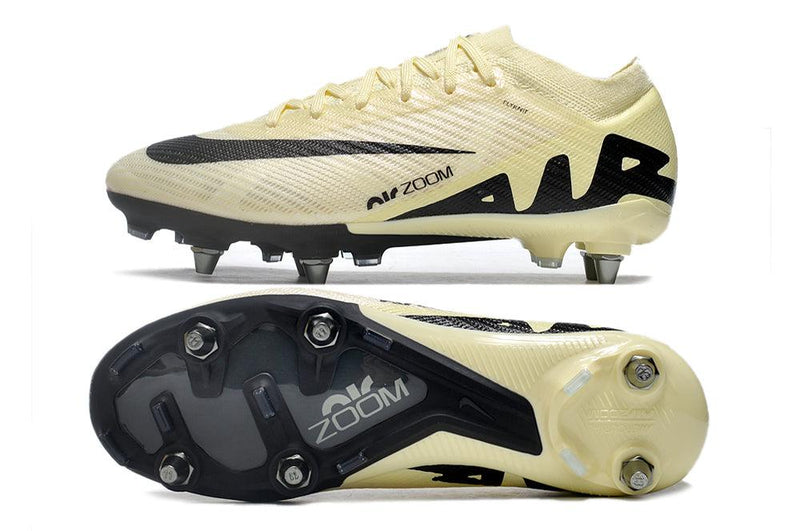 Chuteira Trava Mista Nike Air Zoom Mercurial Vapor 15 Elite Trava Mista Bege e Preta "Mad Ready Pack"
