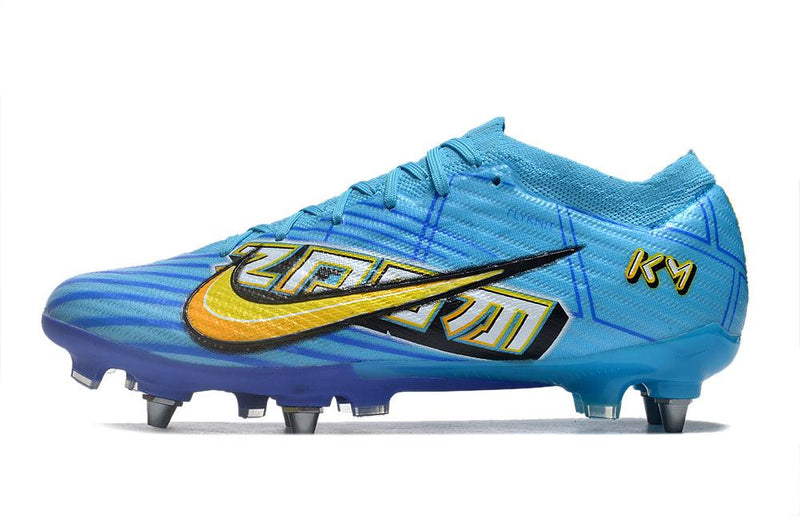 Chuteira Trava Mista Nike Air Zoom Mercurial Vapor 15 Elite Trava Mista Azul "Mbappe Comic"