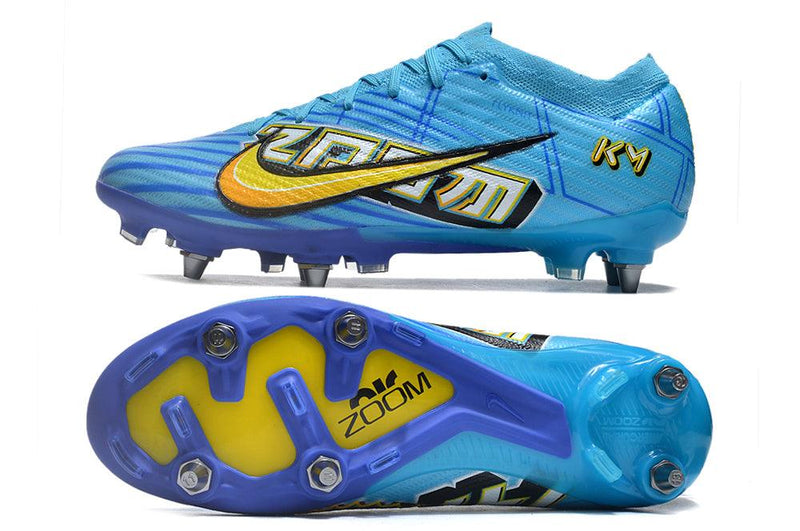 Chuteira Trava Mista Nike Air Zoom Mercurial Vapor 15 Elite Trava Mista Azul "Mbappe Comic"