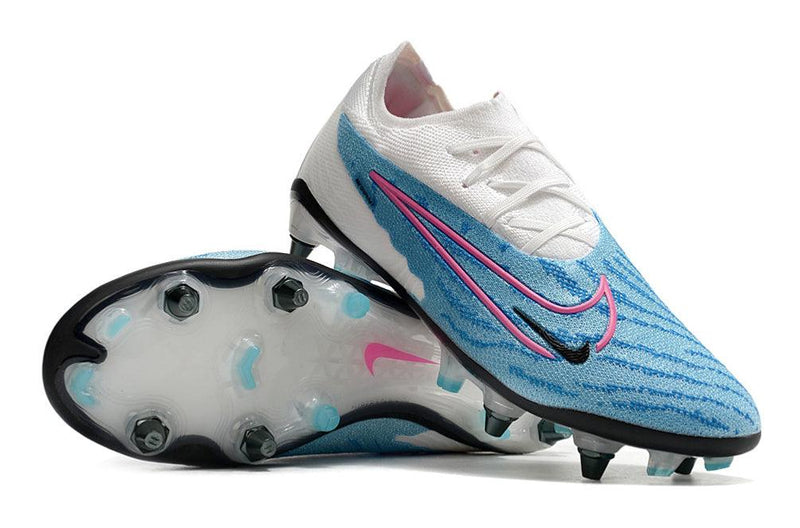Chuteira Trava Mista Nike Phantom GX Elite Trava Mista Branca e Azul "Blast Pack"