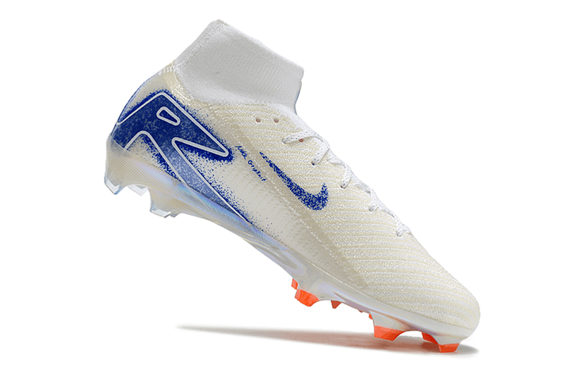 Chuteira Campo Nike Air Zoom Mercurial Superfly 16 Elite FG Branca, Laranja e Preto "Electric Pack"