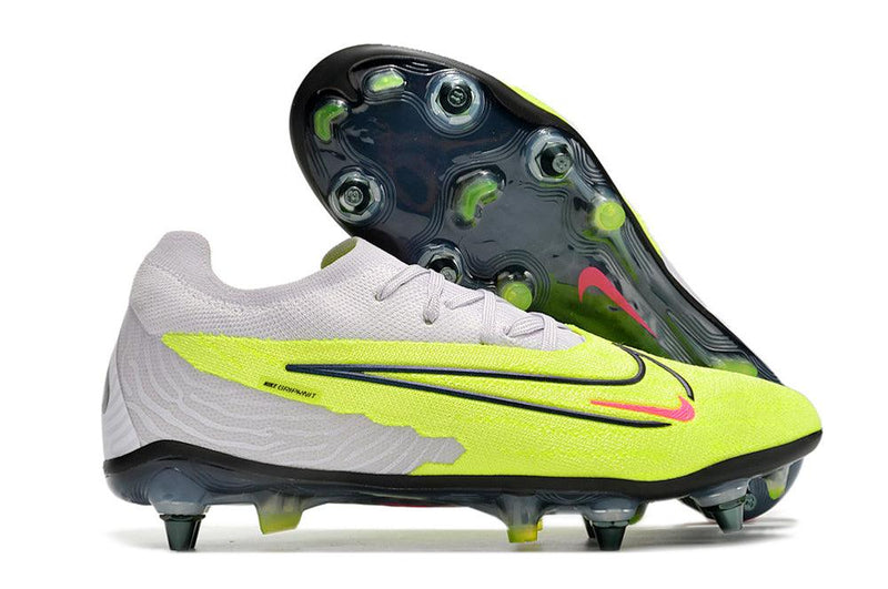 Chuteira Trava Mista Nike Phantom GX Elite Trava Mista Cinza e Verde "Luminous Pack"