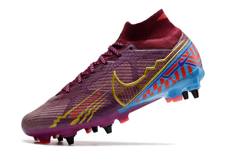 Chuteira Trava Mista Nike Air Zoom Mercurial Superfly 9 Elite Trava Mista Roxa "Mbappe"