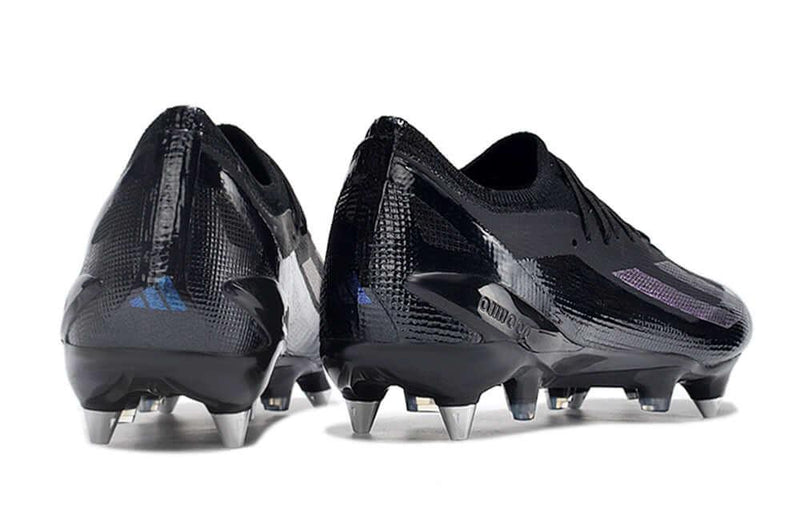 Chuteira Trava Mista Adidas X Crazyfast.1 Ponta de Aluminio Preta e Azul "Salah"