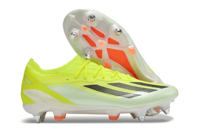 Chuteira Adidas X Crazyfast.1 Ponta de Aluminio Verde e Laranja "Solar Energy Pack"