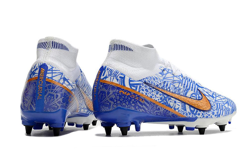 Chuteira Trava Mista Nike Air Zoom Mercurial Superfly 9 Elite Trava Mista Azul "CR7"