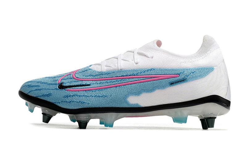 Chuteira Trava Mista Nike Phantom GX Elite Trava Mista Branca e Azul "Blast Pack"