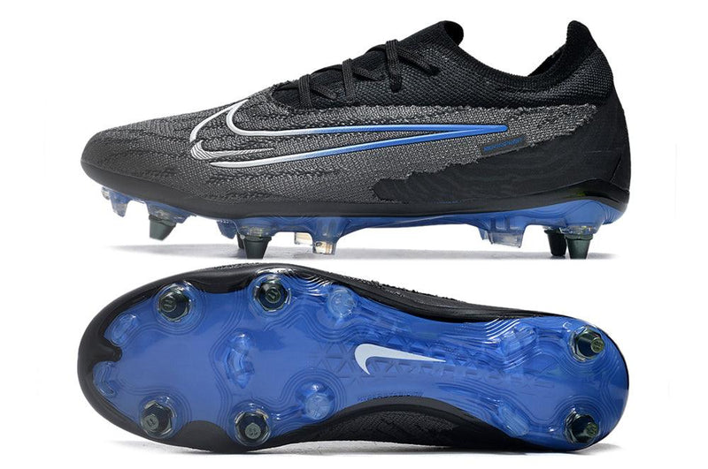 Chuteira Trava Mista Nike Phantom GX Elite Trava Mista Preta e Azul "Black Pack"