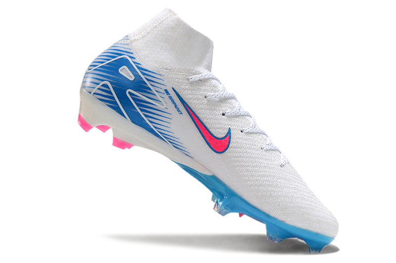 Chuteira Campo Nike Air Zoom Mercurial Superfly 16 Elite FG Branca, Laranja e Preto "Electric Pack"