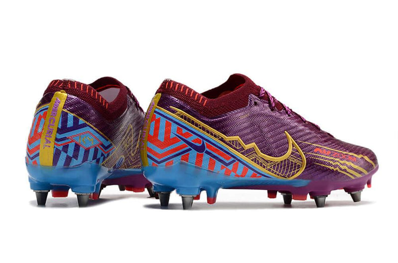Chuteira Trava Mista Nike Air Zoom Mercurial Vapor 15 Elite Trava Mista Roxa "Mbappe"