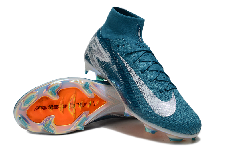 Chuteira Campo Nike Air Zoom Mercurial Superfly 16 Elite FG Branca, Laranja e Preto "Electric Pack"