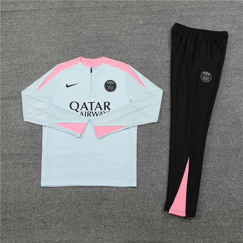 Conjunto Treino PSG 24/25 - Versão Jogador - Cinza, rosa e preto