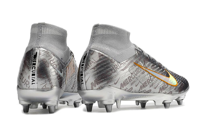 Chuteira Trava Mista Nike Air Zoom Mercurial Superfly 9 Elite Trava Mista Prata "Anniversary 25 Years Pack"