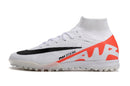 Chuteira Society Nike Air Zoom Mercurial Superfly 9 TF Elite Branca e Laranja "Ready Pack"