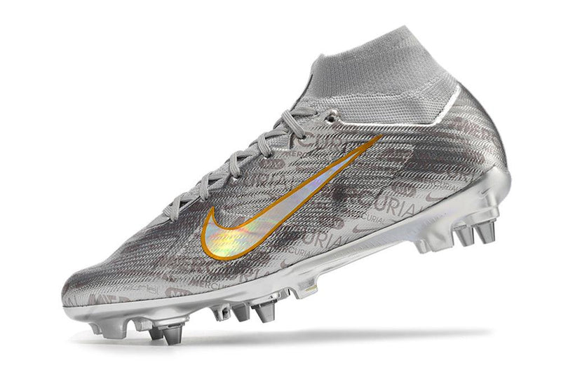 Chuteira Trava Mista Nike Air Zoom Mercurial Superfly 9 Elite Trava Mista Prata "Anniversary 25 Years Pack"