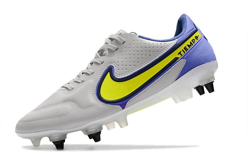 Chuteira Trava Mista Nike Tiempo Legend 9 Elite Trava Mista Cinza e Roxo "Recharge Pack"