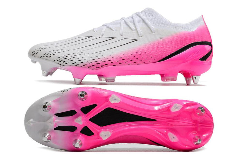 Chuteira Trava Mista Adidas X Speedportal.1 Ponta de Aluminio Branca e Rosa