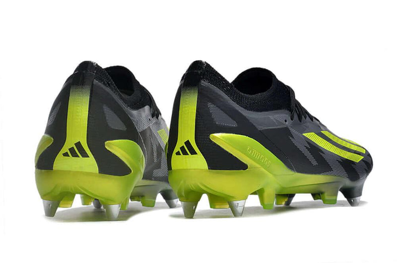 Chuteira Trava Mista Adidas X CrazyFast.1 Ponta de Aluminio Preta e Verde "Crazycharged Pack"