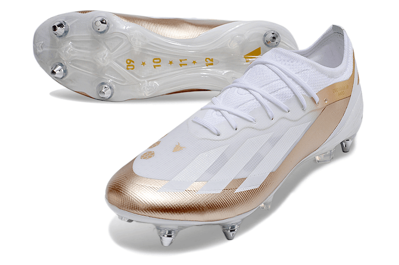 Chuteira Adidas X Crazyfast Messi.1 Ponta de Aluminio Branca "El Ocho"