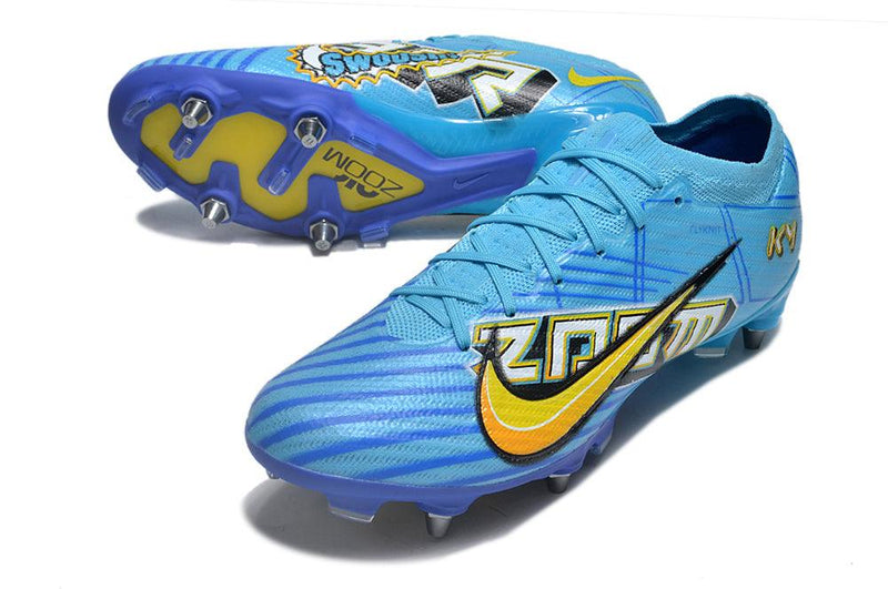 Chuteira Trava Mista Nike Air Zoom Mercurial Vapor 15 Elite Trava Mista Azul "Mbappe Comic"