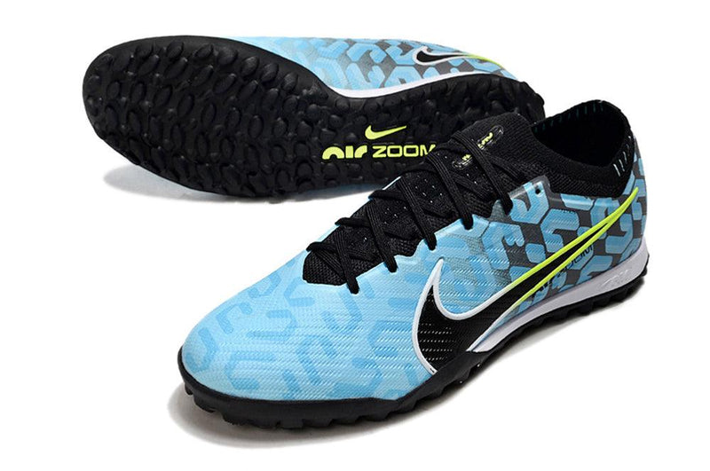 Chuteira Society Nike Air Zoom Mercurial Vapor 15 Elite TF Preta e Azul
