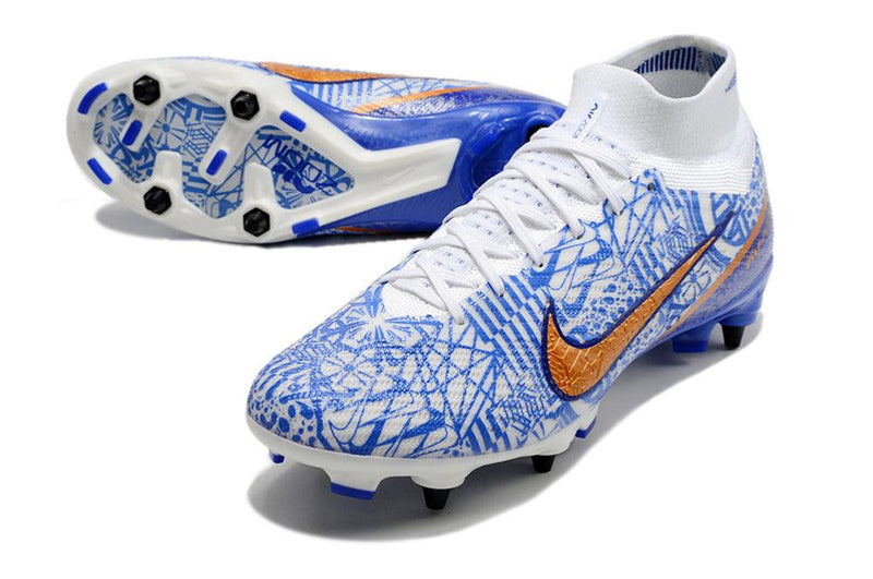 Chuteira Trava Mista Nike Air Zoom Mercurial Superfly 9 Elite Trava Mista Azul "CR7"