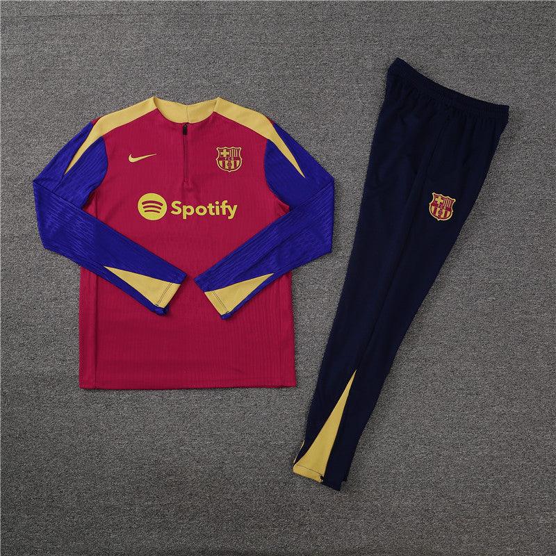 Conjunto Treino Barcelona 24/25 - Versão Jogador - Bordo e azul