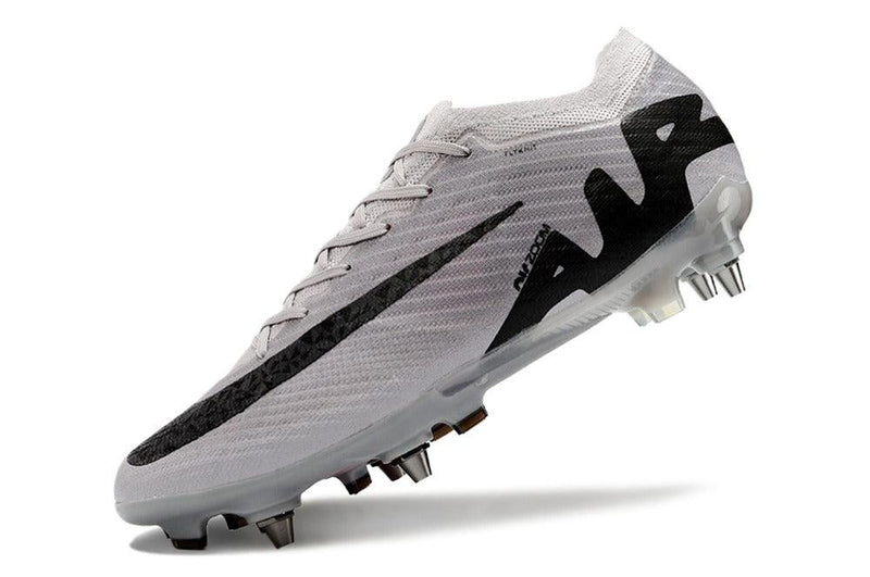 Chuteira Trava Mista Nike Air Zoom Mercurial Vapor 15 Elite Trava Mista Prata e Preta "Rising Gem Pack"