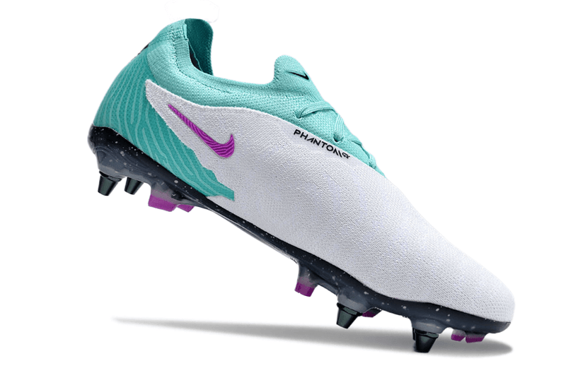 Chuteira Trava Mista Nike Phantom GX Elite Trava Mista Branca, Verde e Roxa "Peak Ready Pack"