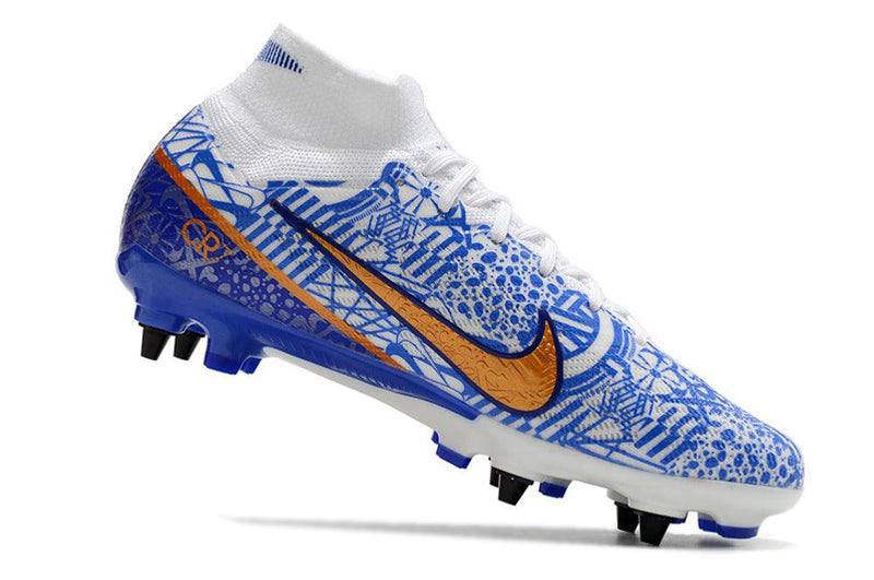 Chuteira Trava Mista Nike Air Zoom Mercurial Superfly 9 Elite Trava Mista Azul "CR7"