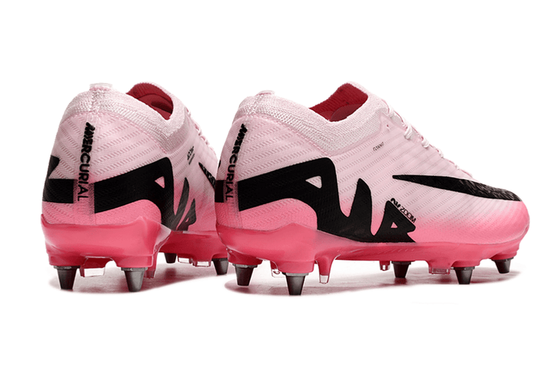Chuteira Trava Mista Nike Air Zoom Mercurial Vapor 15 Elite Trava Mista Rosa e Preta "Mad Brilliance Pack"