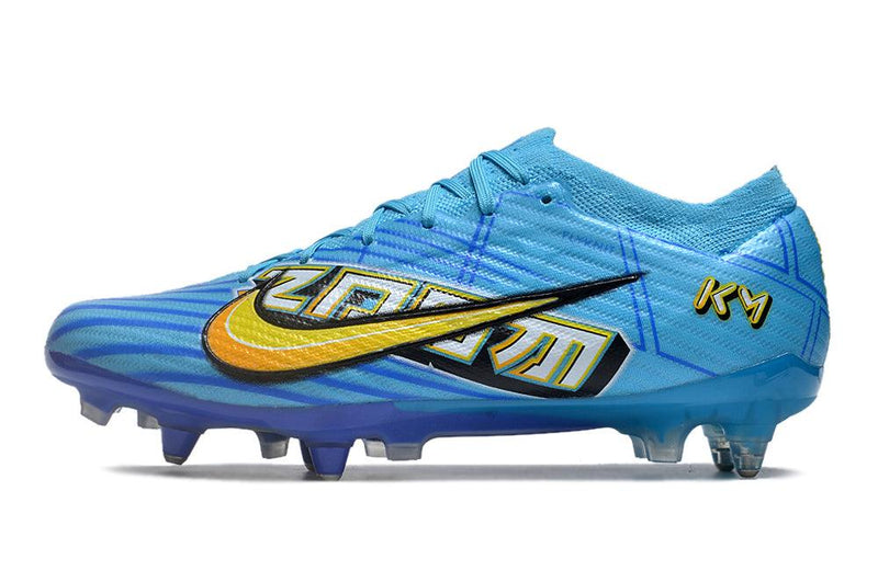 Chuteira Nike Air Zoom Mercurial Vapor 15 Elite Ponta de Aluminio Azul "Mbappe Comic"