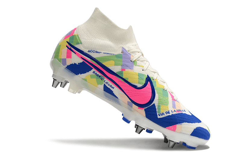 Chuteira Trava Mista Nike Air Zoom Mercurial Superfly 9 Elite Trava Mista Cinza e Preto "Socal Pack"