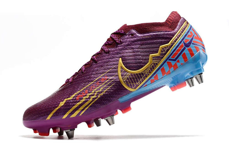 Chuteira Trava Mista Nike Air Zoom Mercurial Vapor 15 Elite Trava Mista Roxa "Mbappe"